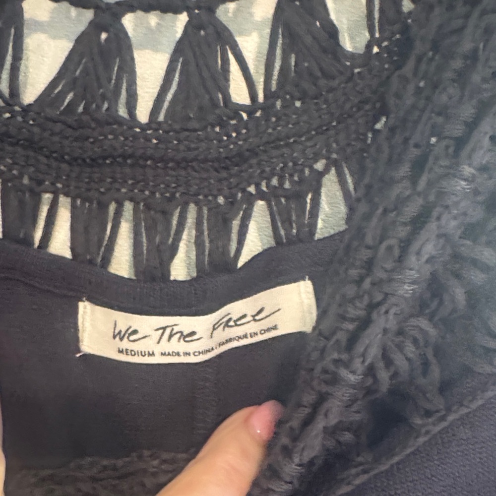 We The Free Black Crochet Yoke Tunic Top - Picture 2 of 5